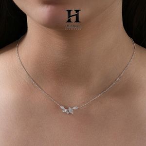 Delicado Collar con Hoja de Diamante Corte Marquesa, Plata de Ley 925, Colgante Floral Minimalista para Mujer, Joyería Fina para Uso Diario - Product Image 3