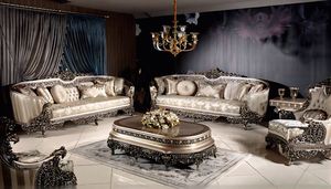 Royal European Solid Teak Wood <b>Sofa</b> Set Luxury Carved Gold 3 Seater Couches Central Coffee Side <b>Tables</b> Majlis Furniture - Product Image 4