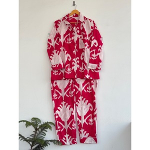 Vestido Camisero Bohemio de Manga Larga con Cuello en V, Tela Crepé 100% Algodón, Rayas Rojas y Blancas, Ecológico, Transpirable, Corte Regular, para Todos - Product Image 1