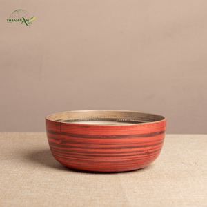 Bol en bambou noir artisanal à texture naturelle, classique, écologique, léger, pour la maison et les fêtes - Product Image 1