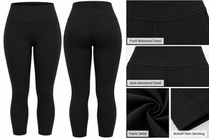 Leggings de Yoga Negros de Cintura Alta para Mujer, Ajustados, Elásticos, Pantalones de Entrenamiento, Leggings Deportivos de Longitud Completa - Product Image 3