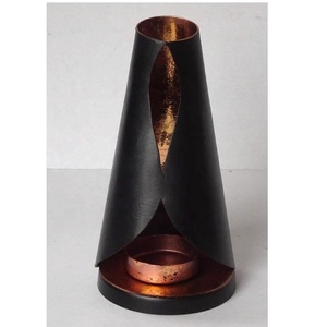 Bougeoir à thé moderne fait à la main support de lumière de thé noir et intérieur en or avec doublure en feuille d'or fête de barbecue de noël - Product Image 3