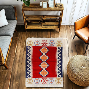 Tapete de puerta Kilim rectangular hecho a mano de lujo, Alfombra tejida de algodón lavable con lazo Reversible, decoración del hogar de alta calidad, apto para mascotas - Product Image 5