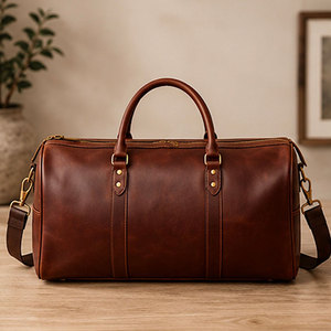 Sac de voyage en cuir véritable personnalisé avec logo 2026, disponible en OEM/ODM, sac de voyage en cuir imperméable, sac en cuir imperméable - Product Image 1
