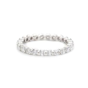 Bague de luxe en or blanc massif 14 carats avec diamants de laboratoire ronds de 2,5 mm, sertis en griffe, pour mariage et anniversaire, vente en gros - Product Image 5