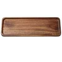 Plateau de rangement en bois rectangulaire, design de style américain, finition vernie, durable, compatible lave-vaisselle, capacité personnalisable, utilisation multi-espaces