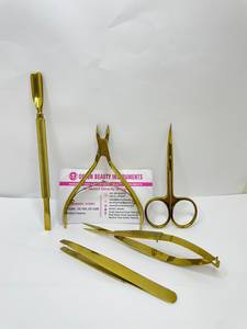 DORLON BEAUTY INSTRUMENTS Professional Stainless Steel <b>Nail</b> <b>Tools</b> Sharp Tip Manicure Scissors Brow Tweezers <b>Nail</b> Nipper Clipper. - Product Image 5