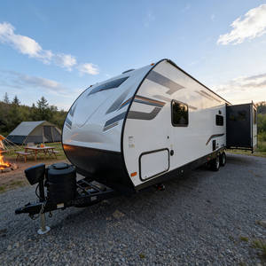 Custom Modern Lightweight Towable Camper Caravan RV Travel <b>Trailer</b> Mobile <b>Home</b> with Kitchen Bathroom 2 Person Unit - Product Image 3