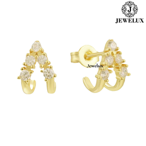 Premium Natural VVS Diamond <b>Stud</b> Earrings 925 Sterling <b>Silver</b> Rhodium Plated IGI Certified Elegant Wedding Party Jewelry Jewelux - Product Image 3