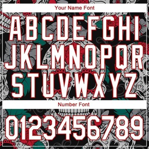 Sweat-shirt à capuche personnalisé noir, blanc et rouge avec motif tête de mort, style sport, hip-hop, gothique, imprimé graphique, en polaire - Product Image 3