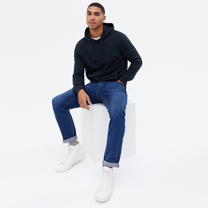 Sweat à capuche d'hiver coupe classique avec cordon de serrage réglable, poche kangourou spacieuse, finition délavée numérique – Idéal pour un usage décontracté - Product Image 4