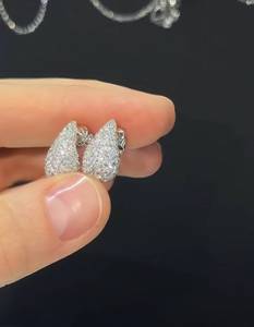 Boucles d'oreilles pendantes en forme de goutte d'eau, or massif 9 carats, diamant cultivé en laboratoire, boucles d'oreilles tendance pour femmes, à porter en soirée - Product Image 2