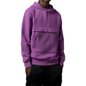 <b>Men's</b> Hooded Solid Color Cotton Sweatshirt Regular Fit Casual Autumn Wear Breathable Mesh Pocket Design - Product Image 4