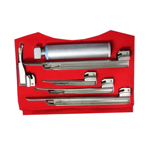 Fiber <b>Optic</b> Miller Laryngoscope Kit 3 Blades 1 Battery Handle Airway Diagnostic Medical <b>Instrument</b> Set - Product Image 4