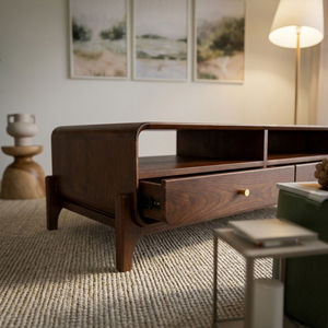Mesa de Centro de Madera Maciza Nórdica MT Furniture, Estilo Antiguo Minimalista, Hecha a Mano, Duradera, Fácil de Limpiar, Mueble para Sala de Estar - Product Image 5