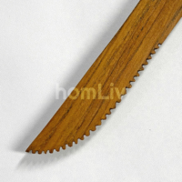 OEM Natürliches Teakholz Gezahntes Messer Handgefertigtes Holz-Brotmesser Umweltfreundliches Tafelmesser Nachhaltiges Küchenzubehör