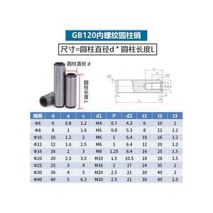 J&Gong หมุดทรงกระบอก Gb120 M6 เหล็ก 45 ชุบแข็ง ความแม่นยำสูง สำหรับงานยึดติด - Product Image 1