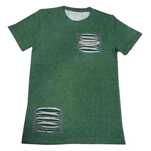 เสื้อยืดสไตล์ดิสเทรส ขาดรุ่ย แต่งรู ทรงสตรีทแวร์ คอกลม แขนสั้น ผ้าแคนวาส 100% คอตตอน เป็นมิตรต่อสิ่งแวดล้อม ระบายอากาศได้ดี ทรงหลวมไหล่ตก - Product Image 6