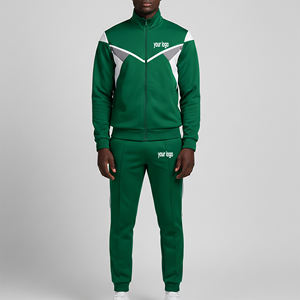 Ensemble jogging homme 2 pièces, coupe ample, tendance, 100% nylon, coupe-vent léger, panneaux colorés et surpiqués. - Product Image 4