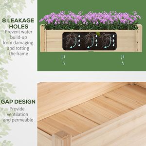 2-Tier Elevated Wooden Garden Bed Vertical Gardening <b>Planter</b> Box with Drainage for Home & Garden for <b>Vegetables</b> Herbs Flowers - Product Image 5