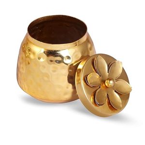 Handcrafted Brass Container Budget Friendly Stylish Storage <b>Jar</b> for Sugar Tea Coffee and Dining Table Use - Product Image 6