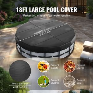Copertura Solare Rotonda in PVC da 18 Piedi per Piscine Fuori Terra, in Tessuto Oxford 420D, Copertura di Sicurezza Invernale con Design a Coulisse, Materiale PC 2-in-1 - Product Image 3