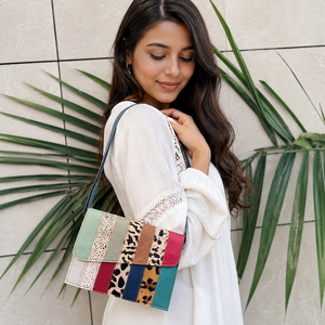 Unique Pattern Animal Print Recycled <b>Leather</b> Western Style Handbag Multi Colour Purse Women Animal Print Shoulder Sling <b>Bag</b> - Product Image 2