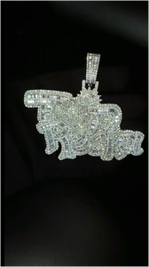 Collar con Colgante de Nombre Personalizado con Incrustaciones de Moissanita VVS, para Hombre, Oro de 18K, Moissanita Baguette, Estilo Hip Hop - Product Image 1