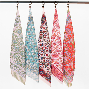 Natural Cotton Multicolour Bandana Block Printed Soft <b>Head</b> Neck <b>Wrap</b> For Travel Outdoor Fashionable Womens Men Accessories - Product Image 1