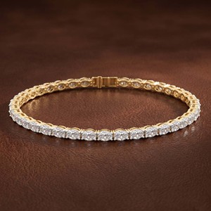 Beautiful 14kt <b>SOLID</b> <b>Gold</b> Rose <b>Gold</b> Aldea Oval Lab Diamond Tennis Bracelet Luxury Fine Jewelry For Women And Girls Wear - Product Image 2