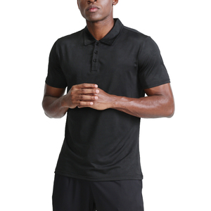 เสื้อกอล์ฟผู้ชายไซส์ใหญ่ แขนสั้น ผ้าคอตตอนถัก 100% คุณภาพสูง ป้องกันรอยยับ สีพื้น พร้อมปักโลโก้ตามสั่ง - Product Image 4