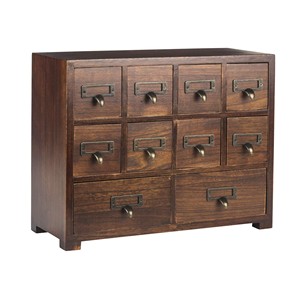 Commode en bois de manguier artisanale, finition vieillie marron, mobilier en gros - Product Image 6