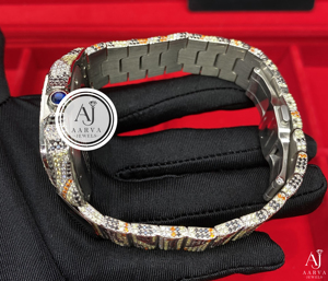 Montre mécanique à cadran carré, bracelet en strass, montre-bracelet avec lunette en cristal facetté, style bijou - Product Image 3
