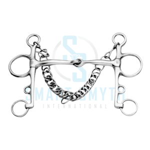 Mors de cheval professionnel en acier inoxydable avec chaîne de bridage pour l'équitation et l'entraînement - Product Image 1