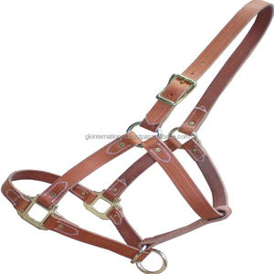 Équipement de course de chevaux équestres licou en cuir uni fait à la main avec design riveté cheval licou de haute qualité fait à la main - Product Image 2