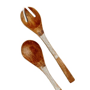 Juego de Cucharas para Ensalada de Madera Básicas, Personalizadas, Aptas para Lavavajillas, Utensilios de Cocina Hechos en India - Product Image 1