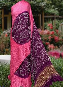 Sari de Seda Azul Pintado a Mano para Mujer, Tradicional Indio y Pakistaní, para Boda, Largo hasta el Suelo, Étnico, Corte Regular, para Todas las Estaciones - Product Image 6