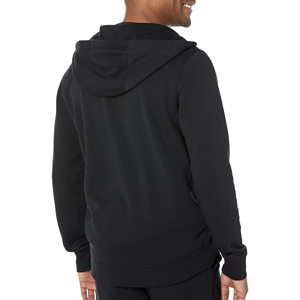Men's <b>Black</b> Zip-Up <b>Hoodie</b> with Front Pocket Regular Fit 100% Cotton French Terry Casual Winter Wear - Product Image 4