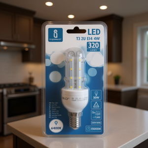 หลอดไฟ LED T3 2U 4W E14 6400K สีขาวนวล 320Lm อายุการใช้งาน 15000 ชม. - Product Image 3