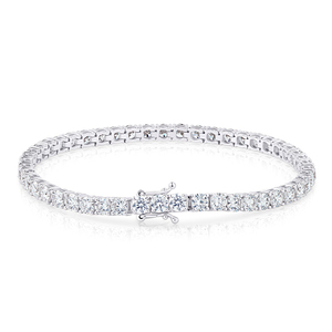 สร้อยข้อมือเพชรเลี้ยงในห้องปฏิบัติการ รับรองโดย IGI ทอง 14K ประดับเพชรแบบ Pave Setting หรูหรา น้ำหนักกะรัตสูง เหมาะสำหรับงานแต่งงานและงานเลี้ยงสำหรับผู้หญิง - Product Image 4