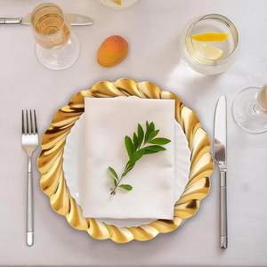 Assiette de présentation ronde de luxe effet miroir pour décoration de table de mariage et de fête - Product Image 1