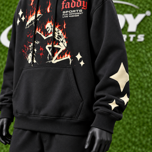 Custom Heavyweight Graphic Pullover Hoodie Streetwear Oversized Cotton <b>Fleece</b> Hoody Unisex Wholesale - Product Image 6