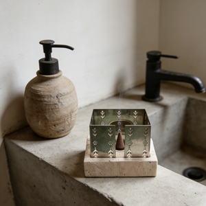 Quemador de Incienso de Mármol Natural Puro, Soporte Multiusos de Travertino para Conos, Varillas y Salvia, Decoración del Hogar - Product Image 4