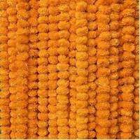 Guirlande de fleurs de marguerite séchées, orange, naturelle, pour décoration intérieure et extérieure, mariage, toutes saisons, utilisation en salon