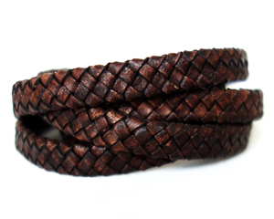 10x4mm Flat <b>Braided</b> Natural Color Leather Laces for Jewelry <b>Accessories</b> CI Brand Wholesale Price - Product Image 5