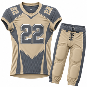 Conjunto de Uniforme de Fútbol Americano para Hombre, Sublimado, Cuello en V, Manga Corta, Poliéster Transpirable, Ajustado, para Todas las Temporadas - Product Image 5