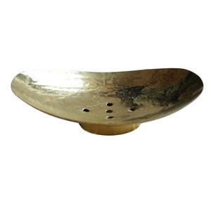Elegant Solid Brass <b>Soap</b> <b>Dish</b> <b>Holder</b> Modern Eco-Friendly Natural Finish Bathroom Accessory Oval Shape Drainage Design Hotel Home - Product Image 2
