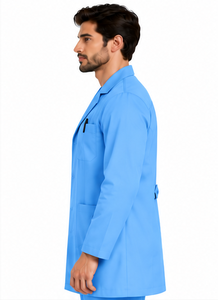 Bata de Laboratorio Blanca para Médicos, Manga Larga, Uniforme Médico Profesional, Antiestática, Transpirable, de Polialgodón, para Hospital - Product Image 3