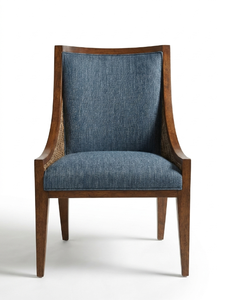 Wood Farmhouse Modern <b>Dining</b> Chair <b>Armchair</b> Upholstered Woven Back Accent for <b>Dining</b> Room - Product Image 2