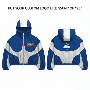 Mens Winter Canvas Waterproof <b>Windbreaker</b> Jacket <b>Black</b> Contrast Panel Front Custom OEM - Product Image 1